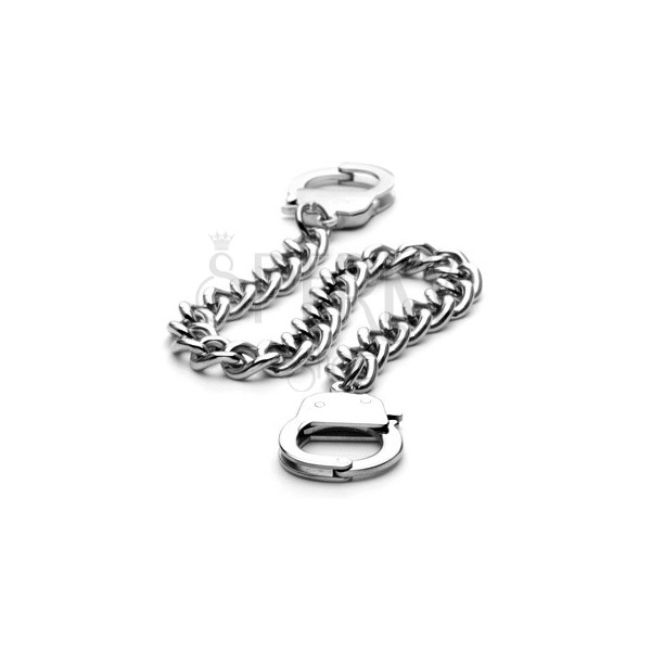 Twisted link surgical bracelet with handcuffs