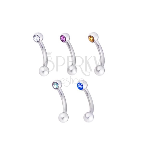 316L eyebrow piercing - cups with colorful zircons