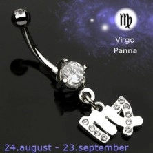 Zodiac belly button ring - Virgo