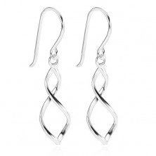 Earrings made of silver 925, two twisted spirals