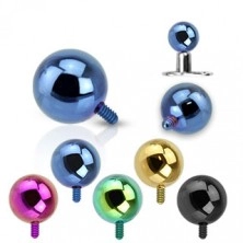 316L steel implant ball - anodized surface, various colours, 3 mm