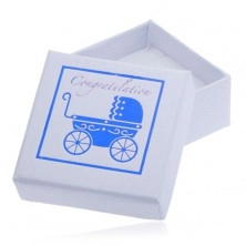 White jewellery gift box - blue baby stroller