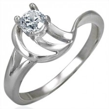 Engagement ring with tangled band
