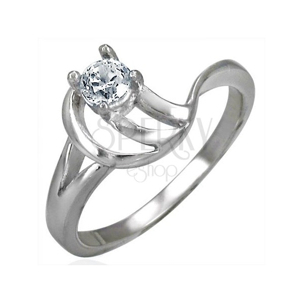 Engagement ring with tangled band