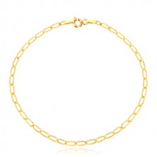 Gold bracelet - slim oblong links, decorative grooving, 200 mm