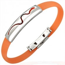 Rubber bracelet - crawling snake, orange