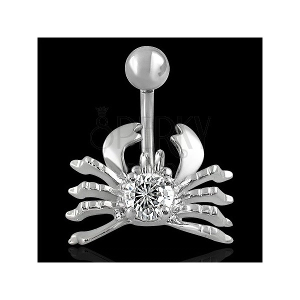 Crab belly ring - clear zircon