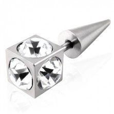 Cubic false taper with zircons - clear