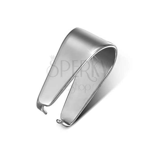 Glossy silver bail clasp for pendant made of stainless steel, 6 mm