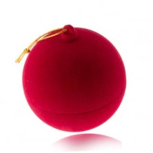 Velvet ring gift box, red Christmas ball