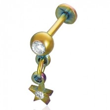 Anodized dangle star labret