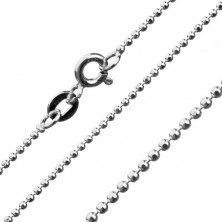 Chain made of small shiny balls, 925 silver, 1,2 mm