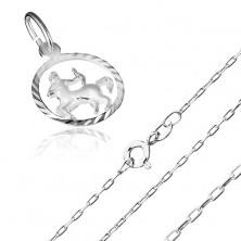 Necklace made of 925 silver, chain and SAGITTARIUS sign pendant