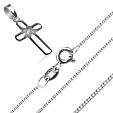 Necklace made of silver 925, fine chain and wrapped cross