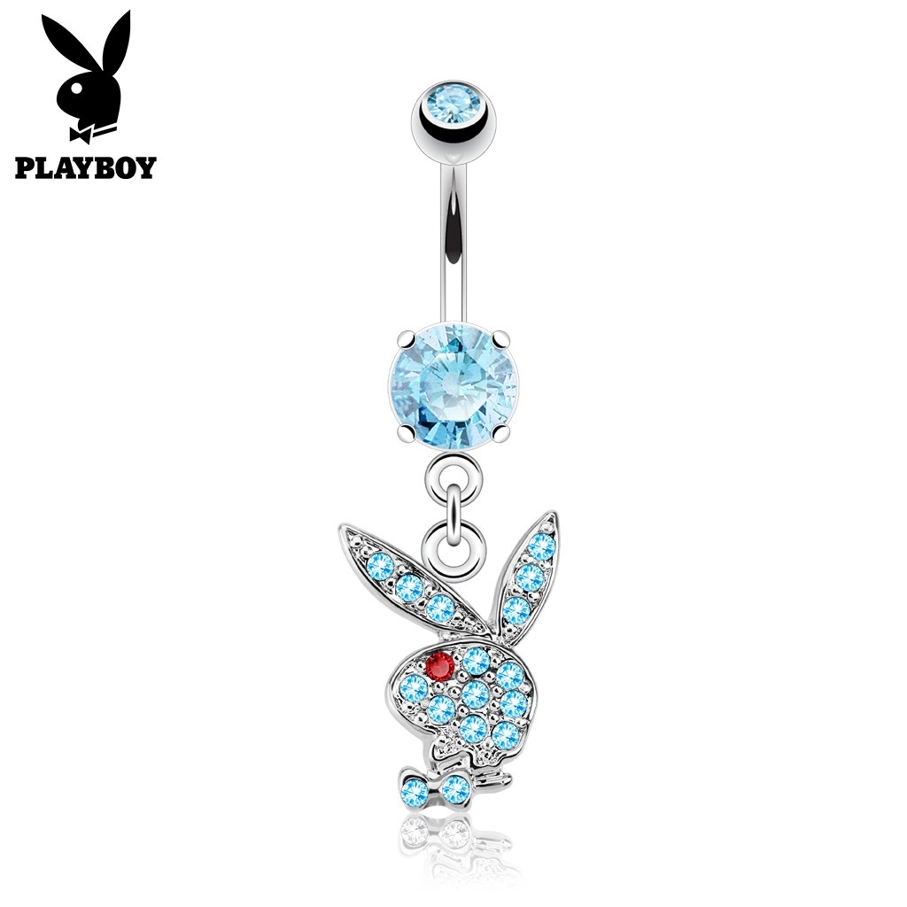 Navel piercing made of steel, coloured zircon Playboy bunny | Jewelry Eshop