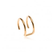 Fake ear piercing made of steel, double hoop in gold colour