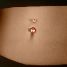 Navel piercing - coloured pearl ball