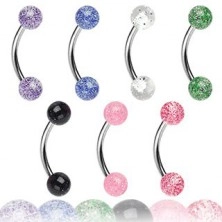 Eyebrow piercing - clear balls with glitter