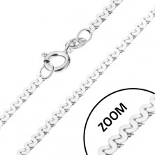 Chain made of 925 silver - S-shape pattern, shiny, width 1 mm, length 450 mm
