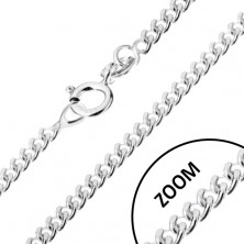 Chain with twisted oval links, 925 silver, width 1,7 mm, length 450 mm
