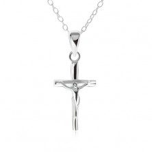 Chain and pendant of Jesus on a cross - necklace made of 925 silver