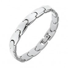 Stainless steel bracelet, shiny "Y" links, 8 mm