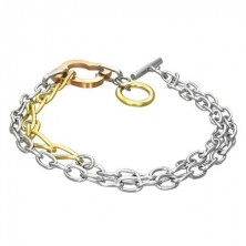 Double chain bracelet - four-leaf clover