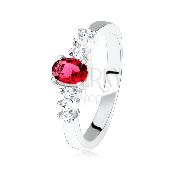 Red stone deals wedding ring