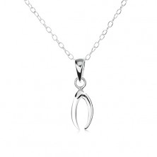925 silver necklace, chain with oval eyelets, small horseshoe