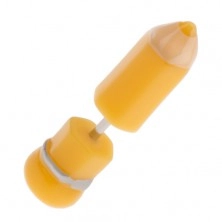 Acrylic ear fake plug, yellow pencil