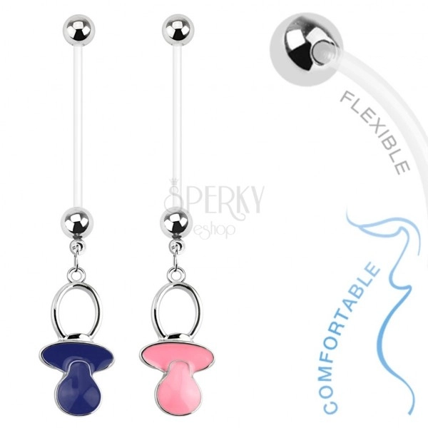 Bioflex piercing for pregnant ladies, a colorful pacifier