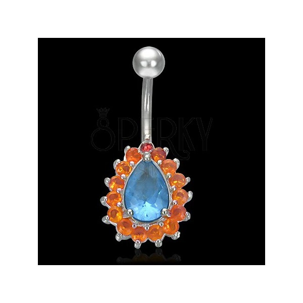 Drop belly ring with balls