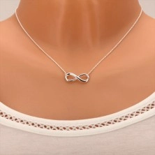 Adjustable necklace made of 925 silver, INFINITY symbol, fine chain