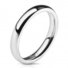 Stainless steel band ring, silver colour, mirror-polished surface, 3 mm