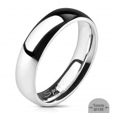Ring made of 316L steel, silver colour, mirror-like gloss, 5 mm