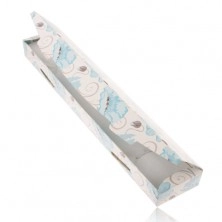 Paper chain or wristwatch gift box, blue poppy flowers