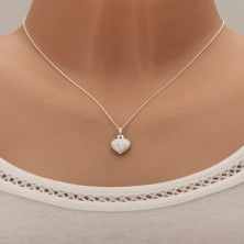 Shimmering 925 silver necklace, full regular heart, adjustable