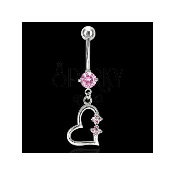 Decorative heart belly ring