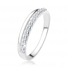 925 silver ring with smooth and clear zircon line