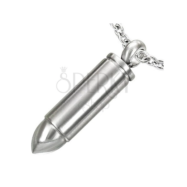 Stainless steel bullet pendant in silver colour