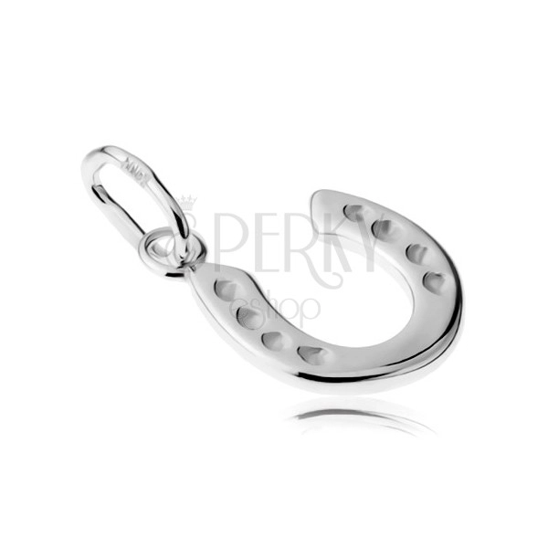 Pendant made of 925 silver, horseshoe for luck, dots