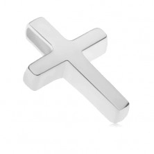 925 silver pendant, tiny Latin double cross, shiny and smooth surface