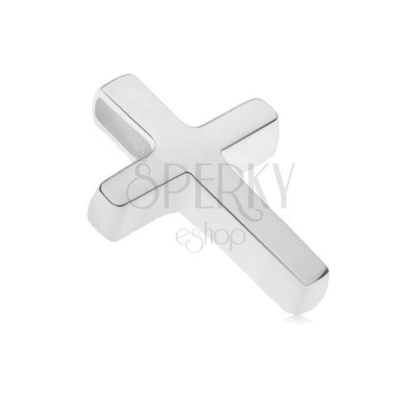 925 silver pendant, tiny Latin double cross, shiny and smooth surface