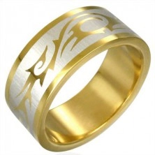 TRIBAL SYMBOL ring in gold colour
