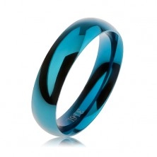 Blue steel band, smooth rounded surface, high gloss, 5 mm