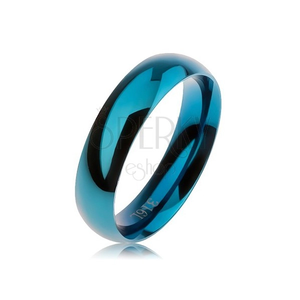 Blue steel band, smooth rounded surface, high gloss, 5 mm