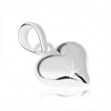 925 silver pendant, symmetrical heart, smooth glossy surface
