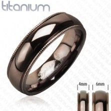 Titanium ring with jagged edges in coffee color