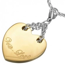 Vow Love two-tone stainless steel heart pendant