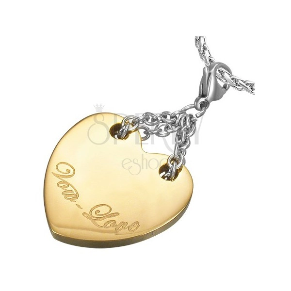 Vow Love two-tone stainless steel heart pendant